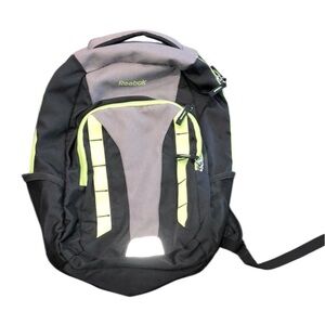 Reebok Black and Gray Backpack with Neon Highlights